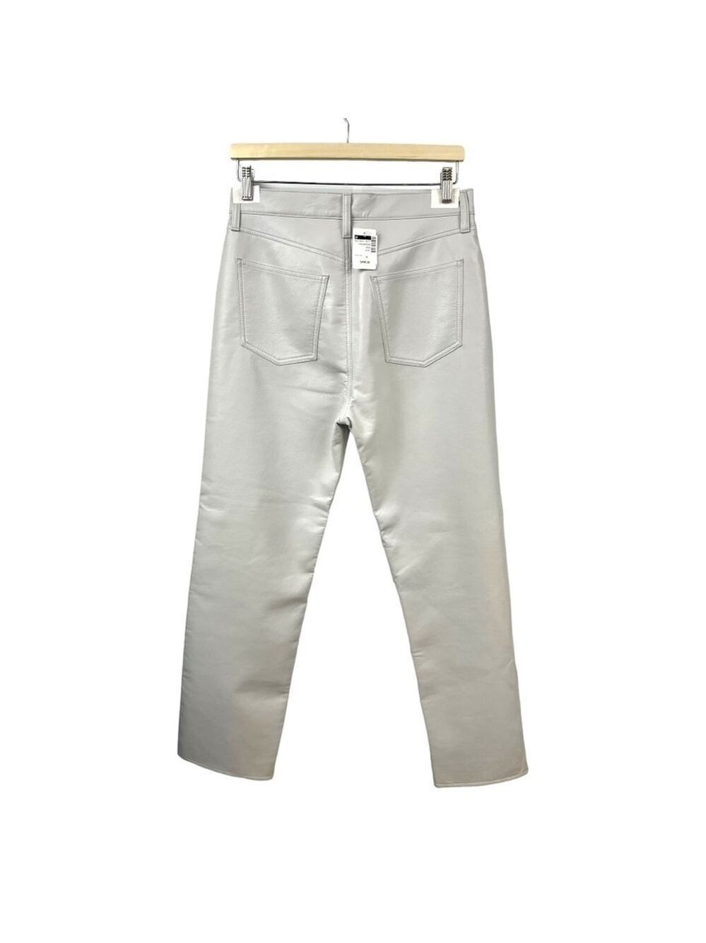 NEW AGOLDE Recycled Leather 90's Pinch Waist Jeans Size 26 in Wisp (Dove Grey) - Picture 7 of 10